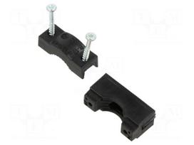 Clamping holder | Dim: 32x22x12.5mm | Øcable: 8÷17mm | -25÷85°C