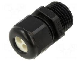 Cable gland | multi-hole | NPT1/2" | IP65 | polyamide | black | 2mm