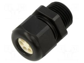 Cable gland | multi-hole | NPT1/2" | IP65 | polyamide | black | 6mm