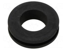 Grommet | Ømount.hole: 19mm | Øhole: 12.7mm | black | -40÷135°C