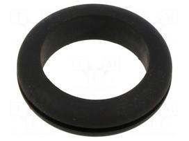 Grommet | Ømount.hole: 25.5mm | Øhole: 22mm | black | -40÷135°C | UL94HB