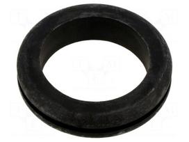Grommet | Ømount.hole: 38mm | Øhole: 32mm | black | -40÷135°C | UL94HB