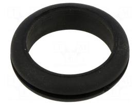 Grommet | Ømount.hole: 25.1mm | Øhole: 21.8mm | black | -40÷135°C