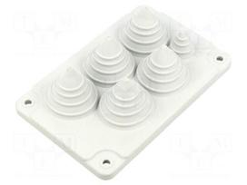 Multigate grommet | elastomer thermoplastic TPE | light grey
