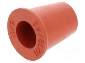Grommet | caoutchouc | L: 17.5mm | -20÷200°C | Øcable: 9mm | red