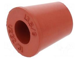Grommet | caoutchouc | L: 18.5mm | -20÷200°C | Øcable: 9mm | red
