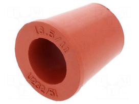 Grommet | caoutchouc | L: 18.5mm | -20÷200°C | Øcable: 11mm | red