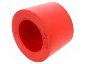 Grommet | caoutchouc | L: 24mm | -20÷200°C | Øcable: 22mm | red