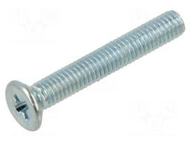 Screw | M3x20 | Head: countersunk | Phillips | PH1 | steel | zinc | DIN 965