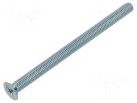 Screw | M6x90 | Head: countersunk | Phillips | PH3 | steel | zinc | DIN 965