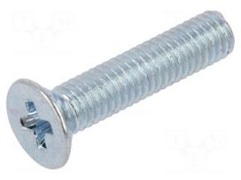 Screw | M3x14 | Head: countersunk | Phillips | PH1 | steel | zinc | DIN 965