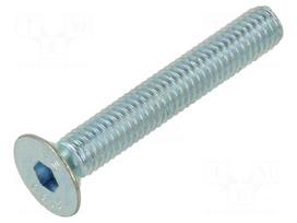 Screw | M6 | M6x40 | Head: countersunk | hex key | HEX 4mm | steel | zinc