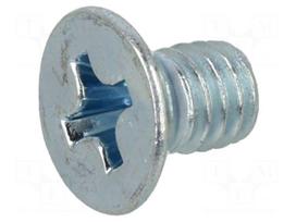 Screw | M4x6 | Head: countersunk | Phillips | PH2 | steel | zinc | DIN 965