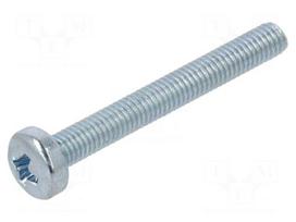 Screw | M3x25 | Head: button | Phillips | PH1 | steel | zinc | DIN 7985