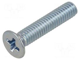 Screw | M4x20 | Head: countersunk | Phillips | PH2 | steel | zinc | DIN 965