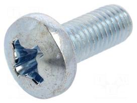 Screw | M8x20 | Head: cheese head | Phillips | PH4 | steel | zinc