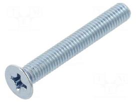 Screw | M4x30 | Head: countersunk | Phillips | PH2 | steel | zinc | DIN 965