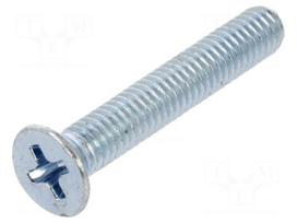 Screw | M4x25 | Head: countersunk | Phillips | PH2 | steel | zinc | DIN 965
