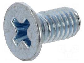 Screw | M4x8 | Head: countersunk | Phillips | PH2 | steel | zinc | DIN 965
