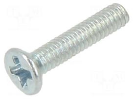 Screw | M2x10 | Head: countersunk | Phillips | PH1 | steel | zinc | DIN 965