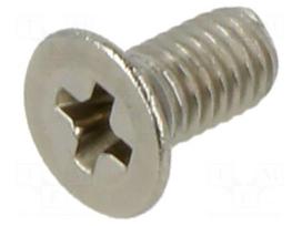 Screw | M3x6 | Head: countersunk | Phillips | PH1 | A2 stainless steel