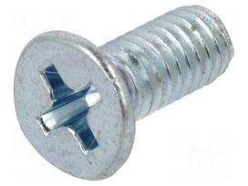 Screw | M4x10 | Head: countersunk | Phillips | PH2 | steel | zinc | DIN 965