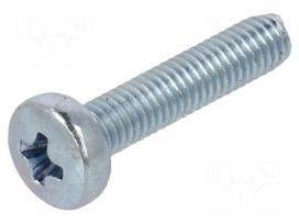 Screw | M3x14 | Head: button | Phillips | PH1 | steel | zinc | DIN 7985