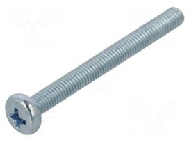 Screw | M3x30 | Head: button | Phillips | PH1 | steel | zinc | DIN 7985