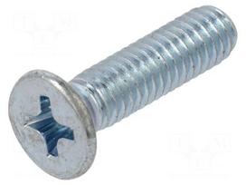 Screw | M4x16 | Head: countersunk | Phillips | PH2 | steel | zinc | DIN 965