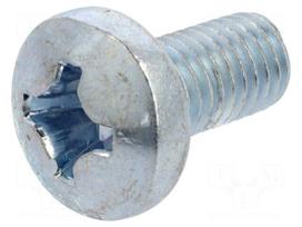 Screw | M8x16 | Head: cheese head | Phillips | PH4 | steel | zinc