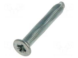 Screw | M3x20 | Head: countersunk | Pozidriv | PZ1 | steel | zinc