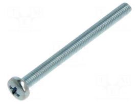 Screw | M3x35 | Head: button | Phillips | PH1 | steel | zinc | DIN 7985