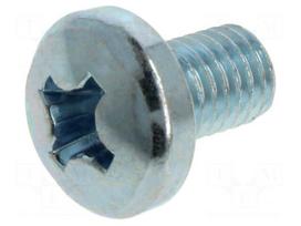 Screw | M8x12 | Head: cheese head | Phillips | PH4 | steel | zinc