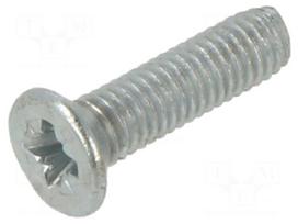 Screw | M3x12 | Head: countersunk | Pozidriv | PZ1 | steel | zinc