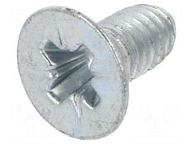 Screw | M4x8 | Head: countersunk | Pozidriv | PZ2 | steel | zinc