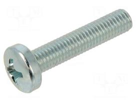 Screw | M8x40 | Head: cheese head | Phillips | PH4 | steel | zinc