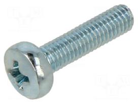 Screw | M3x12 | Head: button | Phillips | PH1 | steel | zinc | DIN 7985