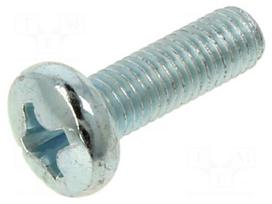 Screw | M8x25 | Head: cheese head | Phillips | PH4 | steel | zinc