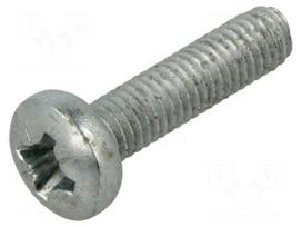 Screw | M6x25 | Head: cheese head | Pozidriv | PZ3 | steel | zinc