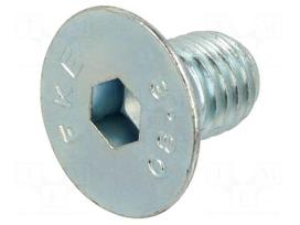 Screw | M10x16 | 1.5 | Head: countersunk | hex key | HEX 6mm | steel | zinc