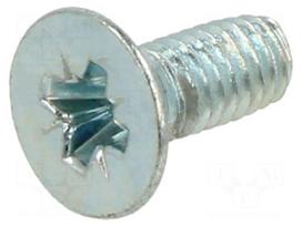 Screw | M4x10 | Head: countersunk | Pozidriv | PZ2 | steel | zinc