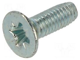 Screw | M4x12 | Head: countersunk | Pozidriv | PZ2 | steel | zinc