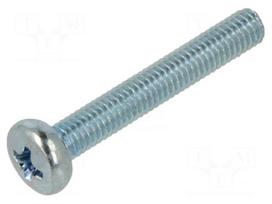 Screw | M3x20 | Head: button | Phillips | PH1 | steel | zinc | DIN 7985