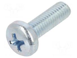 Screw | M5x16 | Head: button | Phillips | PH2 | steel | zinc | DIN 7985
