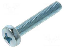 Screw | M8x45 | Head: cheese head | Phillips | PH4 | steel | zinc
