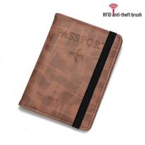 RFID-Blocking Leather Passport & Card Holder Wallet