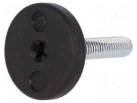 Foot | rigid,with screwdriver slot,with lever | Base dia: 30mm | M6