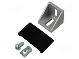 Angle bracket | for profiles | Width of the groove: 8mm | W: 40mm
