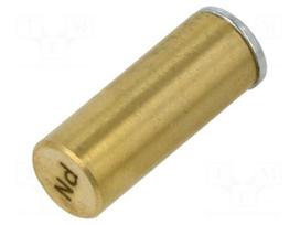 Magnet: permanent | NdFeB | 25N | Ø: 8mm | H: 20mm | brass | bipolar | NEO