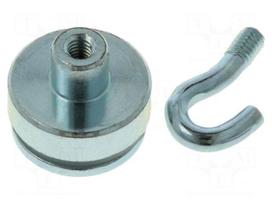 Magnet: permanent | NdFeB | 137N | Ø: 20mm | H: 22mm | zinc plated steel